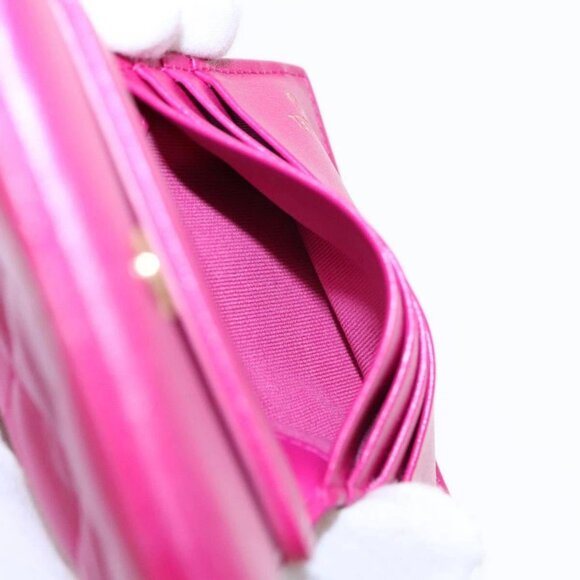 CHANEL Wallet Lamb Skin Pink Gold CC Auth 94678AM - Picture 13 of 16